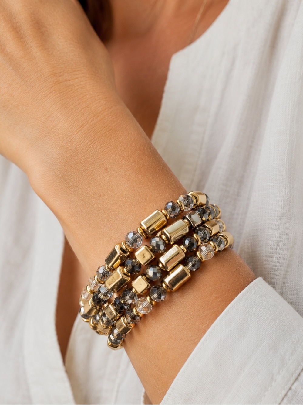 The Limited Gold-Tone Multi-Strand Beaded Bracelet (BR 1313/3)